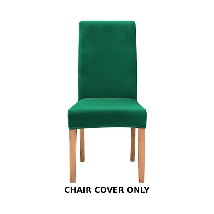 Anyseat Chair Cover Green Velvet Plush Slipcover For Dining Kitchen