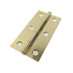 Zenith 64mm Brass Plated Fixed Pin Narrow Butt Hinge