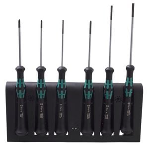 Wera 2035/6 A 6 Piece Screwdriver Set and Rack for Electronic Applications