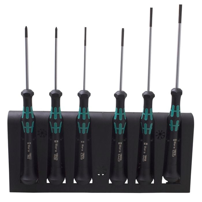 Wera 2035/6 A 6 Piece Screwdriver Set and Rack for Electronic Applications