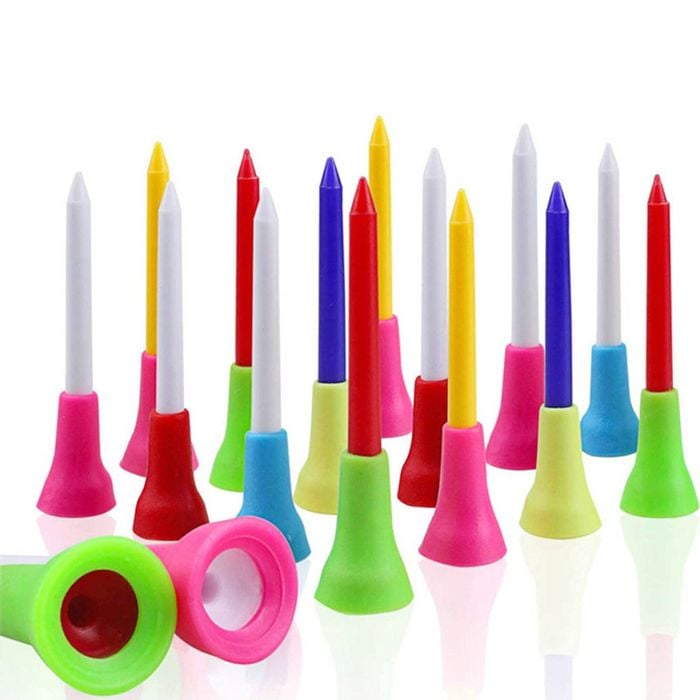 SplendidLiving 60Pcs 83mm Golf Tees Multi Color Plastic With Rubber