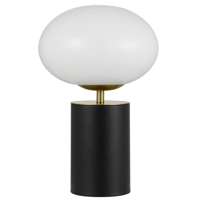 Telbix Notal Contemporary Table Desk Lamp Light Metal Glass Black Satin