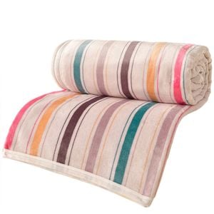 Catzon 200x230cm Flannel Blanket Soft Warm Printed For Sofa And Bed-stripe