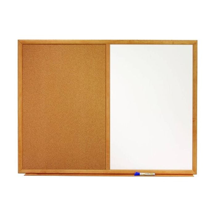 Quartet Combo Board Dual Surface Whiteboard 900x600mm Cork/oak/white