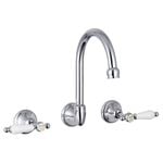 Mondella WELS 4 Star 7.5L/min Chrome Maestro Lever Handle Wall Sink Set