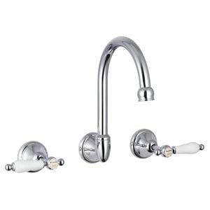 Mondella WELS 4 Star 7.5L/min Chrome Maestro Lever Handle Wall Sink Set