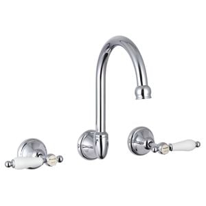 Mondella Maestro Chrome Lever Handle Wall Sink Set WELS 4 Star 7.5L/min