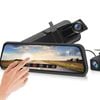 Elinz 10" Rearview Mirror Dual Dash Cam 1080P Full Touch Screen Reversing Camera Hardwire Kit