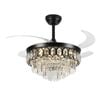 Windora Elowen 42" Black Crystal Chandelier with DC Ceiling Fan & 3CCT LED Remote Control