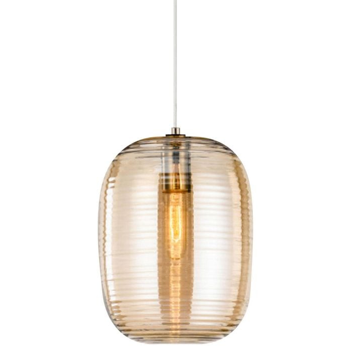 Barilla 1 Light Amber Glass Pendant