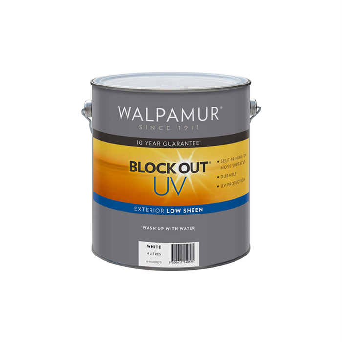 Walpamur 4L White Low Sheen Blockout UV Paint - 4L