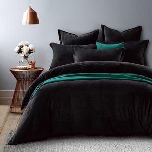 Fur Velvet Quilt Cover - Black