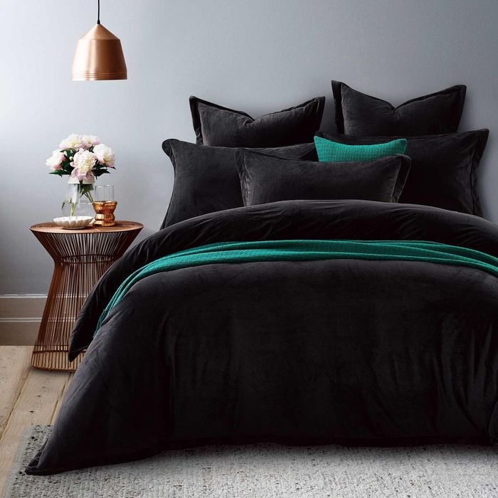 Fur Velvet Quilt Cover - Black