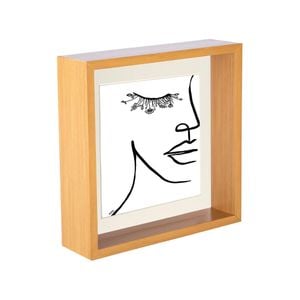 Nicola Spring 3D Deep Box Photo Frame - 8 x 8" with 6 x 6" Mount - Light Wood