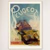 Galrie Classic French Vintage Racing Car Poster for Home Decor, Wood Frame, A0 84 x 119cm (33 x 47inch)