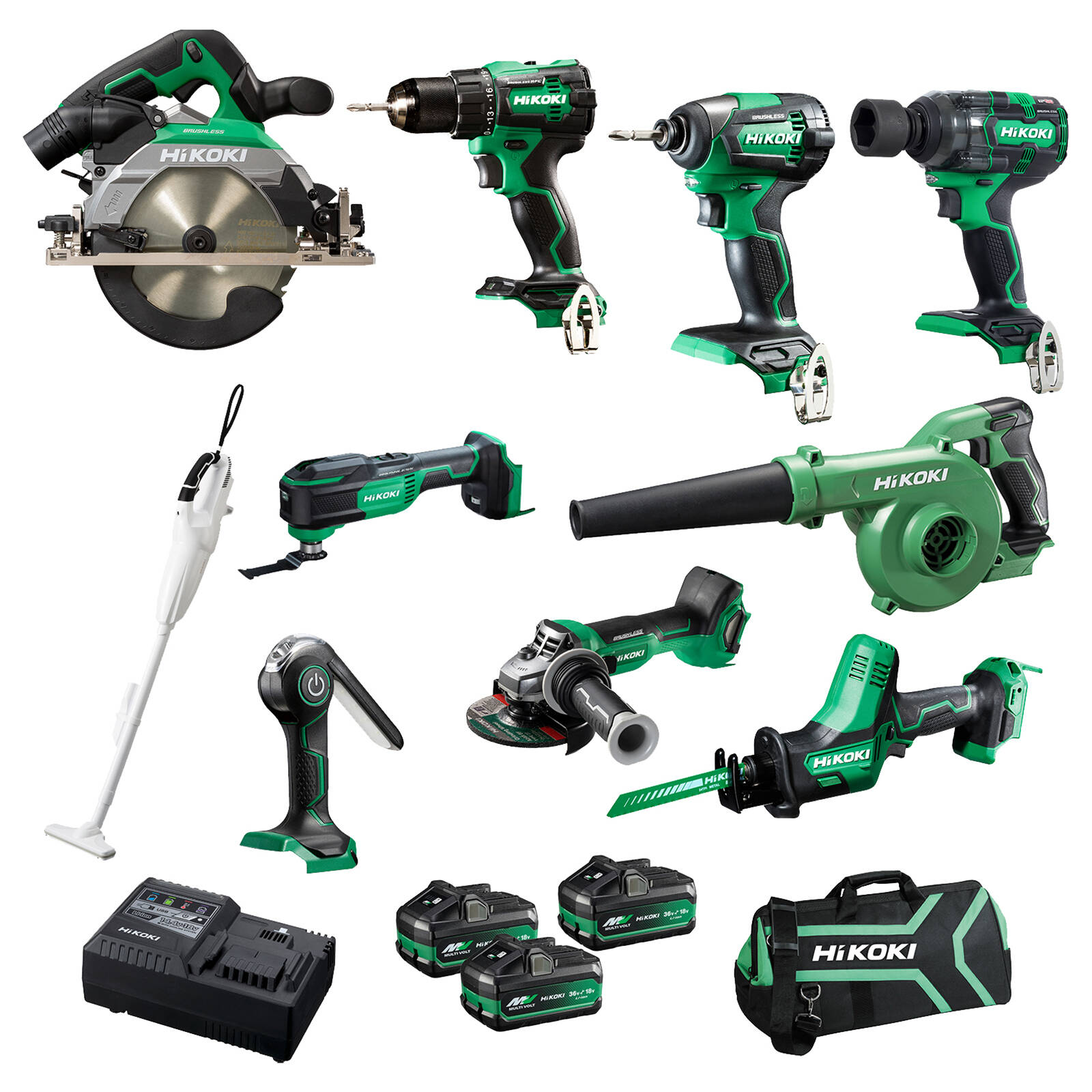 HIKOKI 18V 10 Piece Brushless Combo Kit KC18D10P2(HRZ) product image