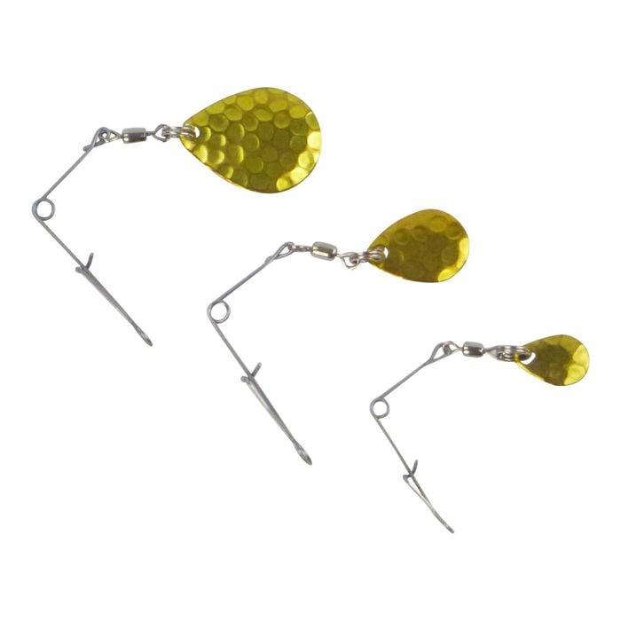 Swimerz Jig Spinner Sm Hammered Brass, 5 Pack