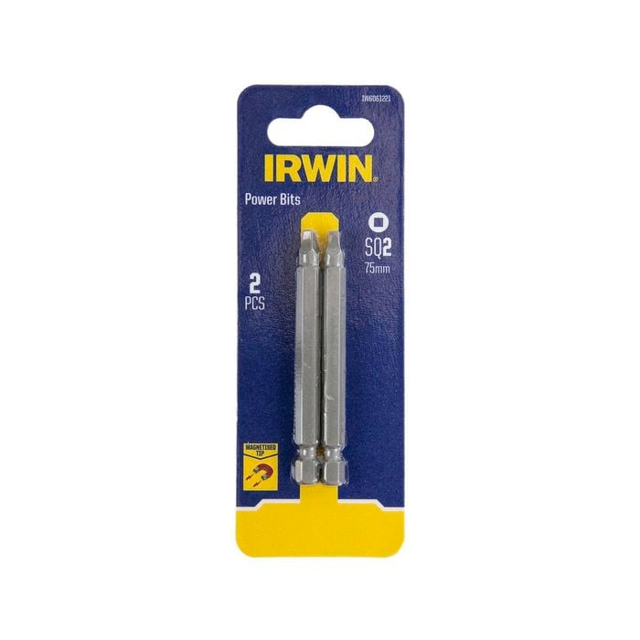 IRWIN 75mm SQ2 Magnetic Power Bit - 2 Pack