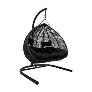 Duke Double Hanging Egg Chair - Black