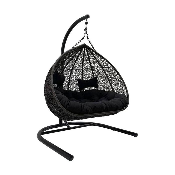 Duke Double Hanging Egg Chair - Black