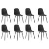 Oikiture 8x Dining Chairs Kitchen Accent Chair Lounge Room PU Leather Grey