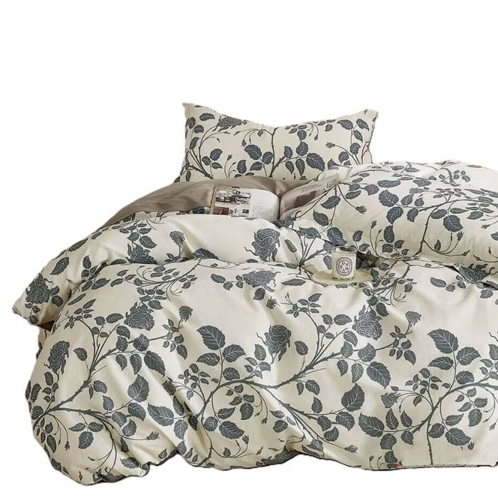 Bloomington 300TC Elisabeth Reversible Cotton Quilt Cover Set Double