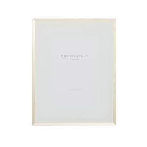 One Six Eight London Clara 7 X 5 White / Gold Glass Photo Frame