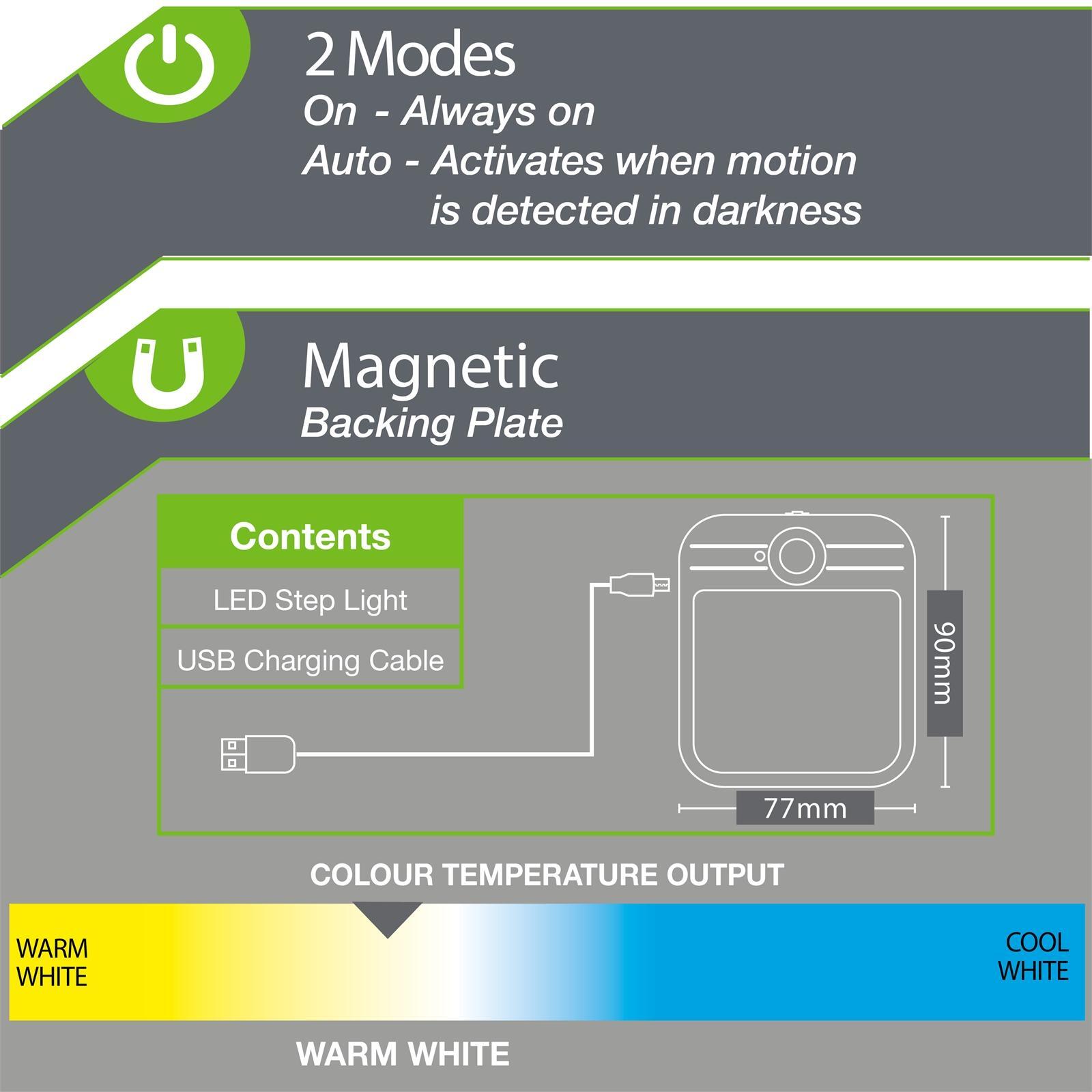 Arlec Motion Sensor LED Rechargeable Step Light Bunnings Australia