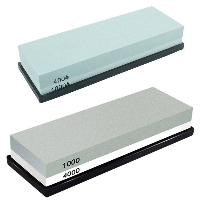 PriceDumb 400/1000+1000/4000 Dual Whetstone Set Knife Sharpening Water Stone Wet Sharpener with Non-Slip Stand Holder