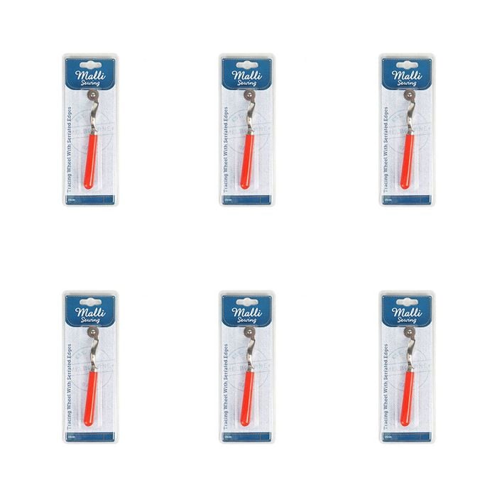 6pk Malli Sewing Metal Serrated Edge Tracing Wheel Marking Tool 15cm Assorted