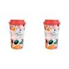 2x Urban 400ml Melody Eco Bamboo Mug Drinking Tumbler Juice/Soda Cup w/ Lid