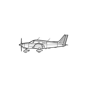 Ignite Laser Piper PA-28 Warrior - Four-Seat Single-Engine Aircraft Silhouette Metal Wall Art Rustic Metal 23.6 inch - 60 cm