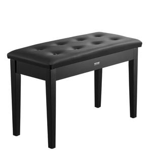 VEVOR Piano Bench Black with High-Density Padded Cushion for Music Books