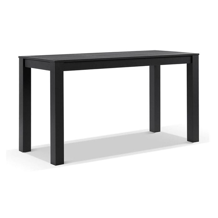 Santorini Outdoor Aluminium 2m Rectangle Bar Table Charcoal