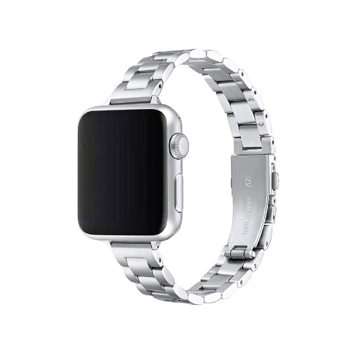 Stainless Steel Metal Slim Watch Band Strap - For iWatch Ultra [42mm Series 3] 44mm 45mm 46mm 49mm (Silver)