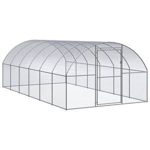 vidaXL Outdoor Chicken Coop Hen House Pet Cage Chicken Run Galvanised Steel 3x6x2 m