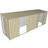 Build-a-Shed 1.5 x 6 x 2m Skillion Dual Double Sliding Side Door Shed - Cream