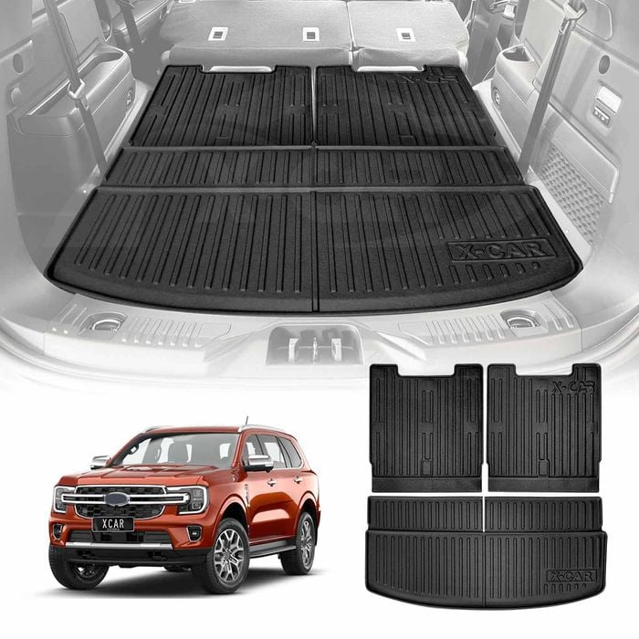 3-Pcs Boot Liner for Ford Everest 2022-Onwards All Weather Heavy Duty Cargo Trunk Mat Luggage Tray