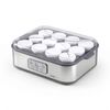 Devanti Yoghurt Maker Machine with 12x180ml Glass Cups Temp Control Grey