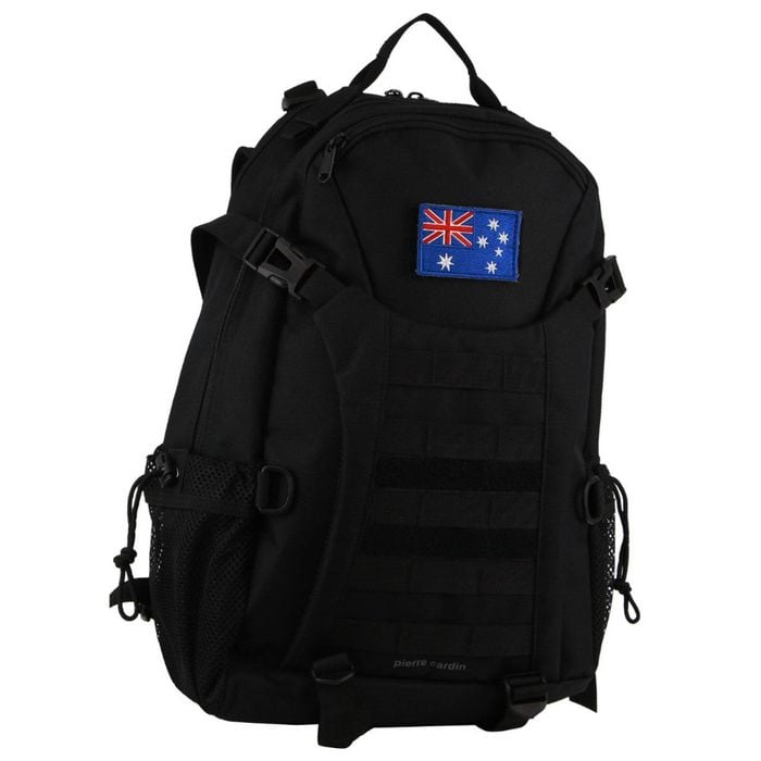Pierre Cardin Adventure Backpack W/ Padded Laptop Compartment Black 28.3l