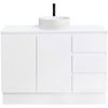 CIBO 1200mm White Nordic Full Height Bathroom Vanity With Fluted White Gloss Basin