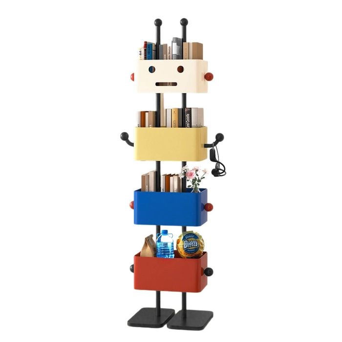 4-tier Kids Bookshelf Multifunctional Carbon Steel Toy Organizer