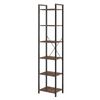 Levede Book Shelf Narrow Case Metal Frame Display 6 Tier Living Room Brown