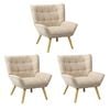 Oikiture 3x Armchair Fabric Beige