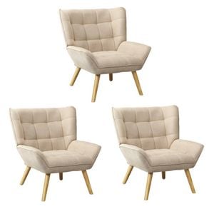 Oikiture 3x Armchair Fabric Beige