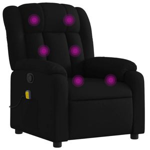 vidaXL Massage Recliner Chair Armchair Single Sofa Living Room Black Fabric