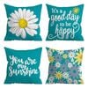 Catzon 4 Pcs Linen Throw Pillow Covers Watercolor Flower for Bed Sofa Decor 45X45cm