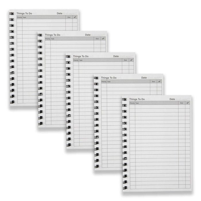 5pc Spirax 701 Organiser Range Things To-do Notebook Writing Stationery 96-pages
