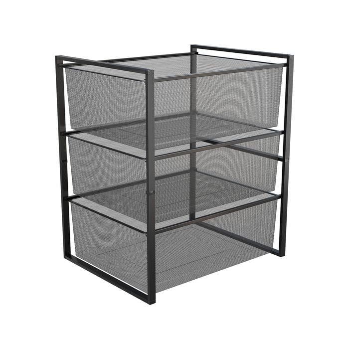 Flexi Storage Home Solutions Black 3 Mesh Basket Frame Kit