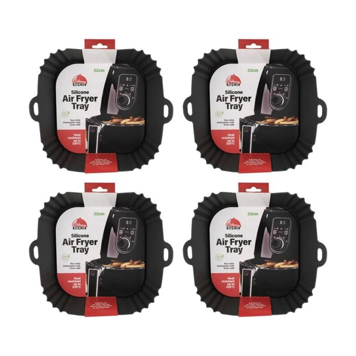 4PK Braz Square Silicone Non-Stick Heat Resistant Air Fryer Liner 22cm